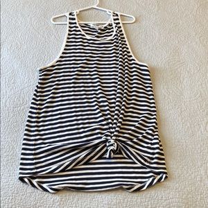 Striped + tied tank